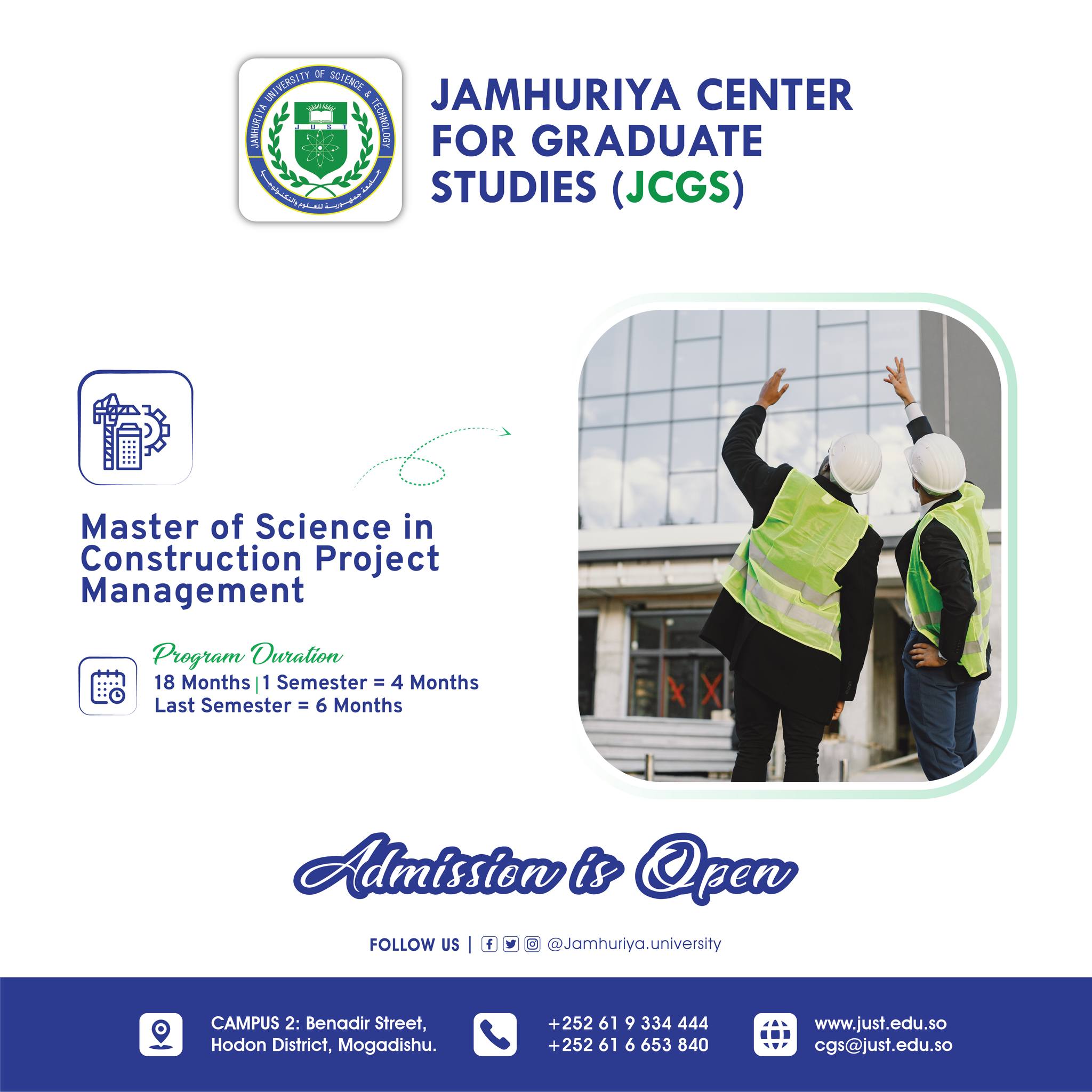 Master of Science in   Construction Project Management